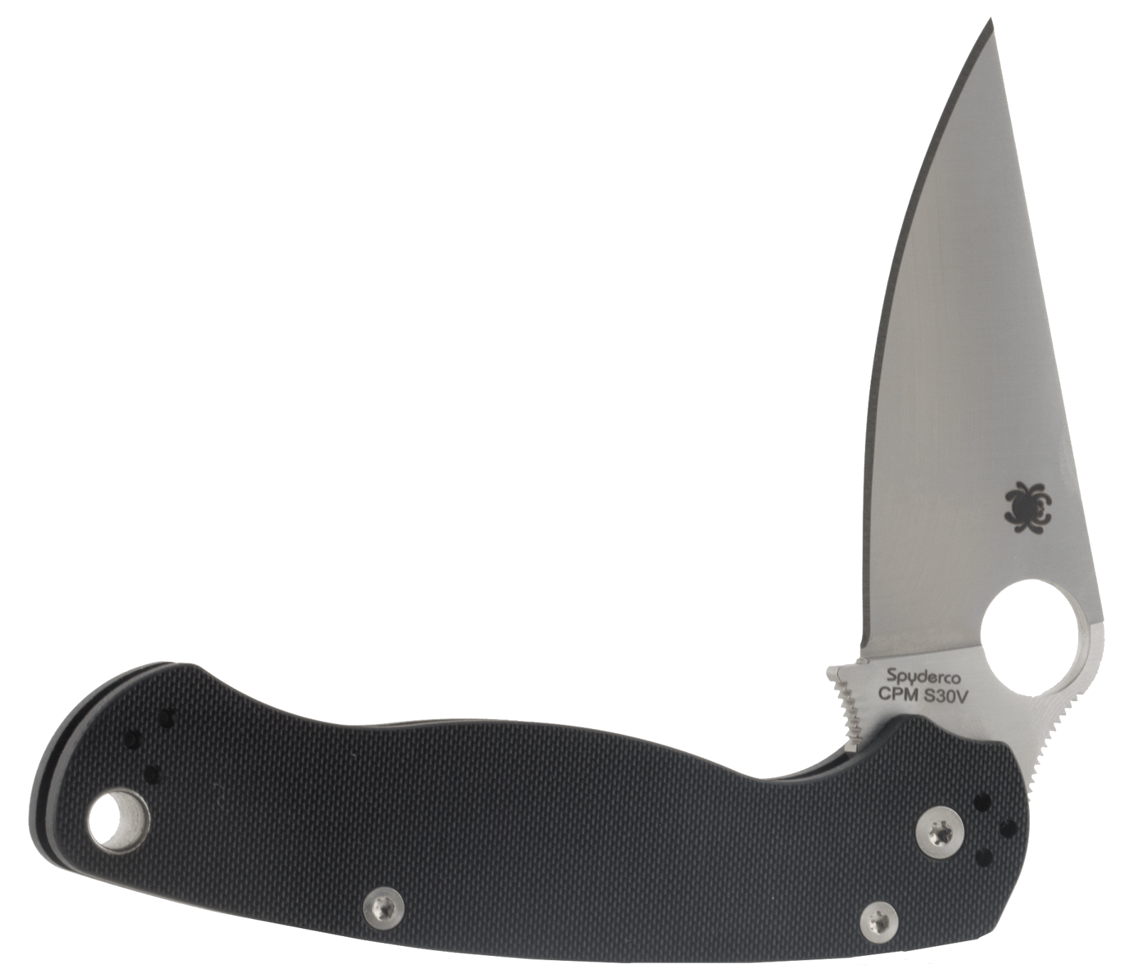 Spyderco C81GP2 Para Military 2  3.42" Folding Drop Point Plain CPM S45VN SS Blade Black G10 Handle Includes Pocket Clip