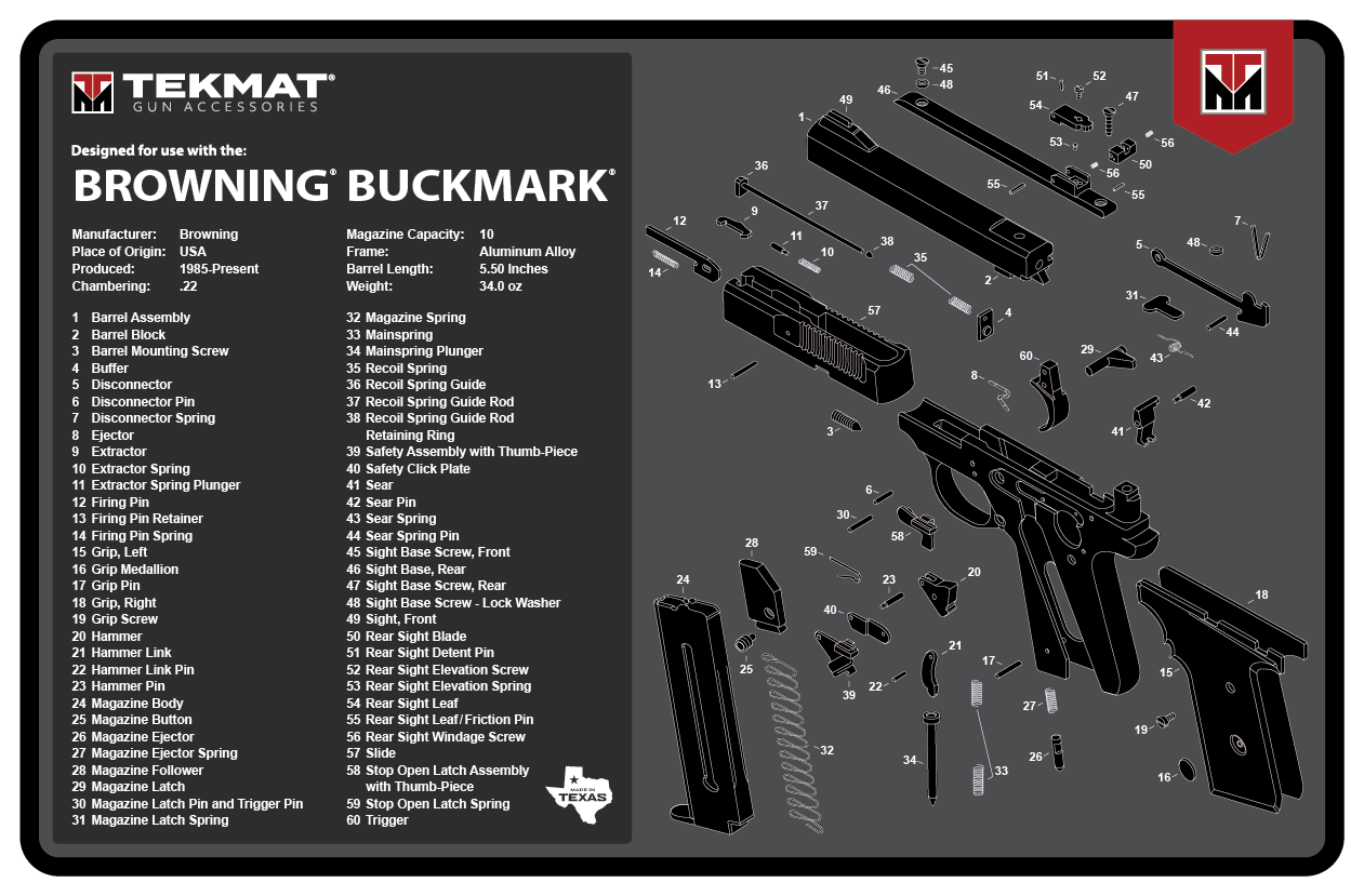 TEKMAT TEK-R17-BROWNING-BM  17X11 BRN BUCKMARK