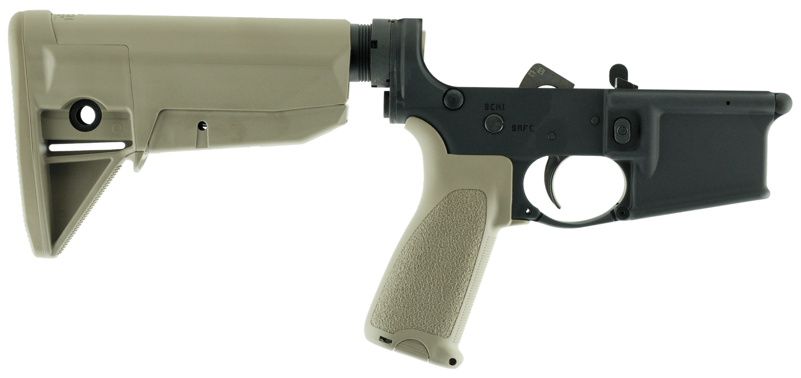 BCM LRGSTKMOD0FDE BCM Lower MOD 0 Multi-Caliber 7075-T6 Aluminum Black Cerakote Synthetic Flat Dark Earth Pistol Grip & Stock for AR-Platform