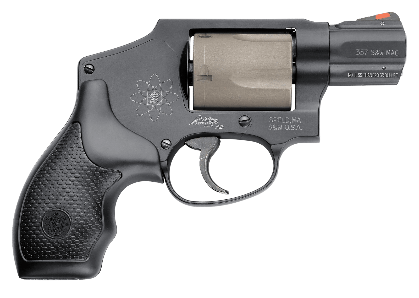 Smith & Wesson 103061 Model 340 Personal Defense 357 Mag 5 Shot 1.88" Black Stainless Steel Barrel, Titanium  Cylinder, Black Scandium Alloy J-Frame, Black Polymer Grip, No Internal Lock