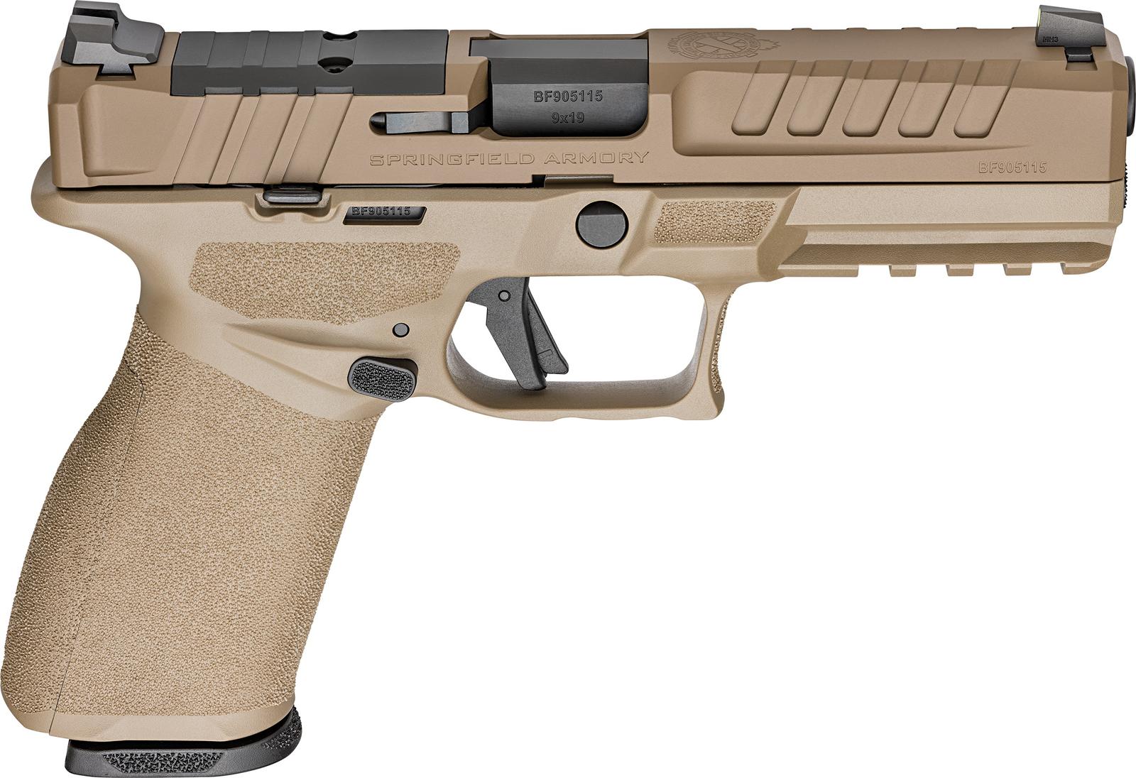 Springfield Armory EC9459FU Echelon  9mm Luger 20+1 4.50" Black Melonite Steel Barrel, Flat Dark Earth Cerakote Optic Ready/Serrated Steel Slide & Polymer Frame w/Picatinny Rail Textured Grip