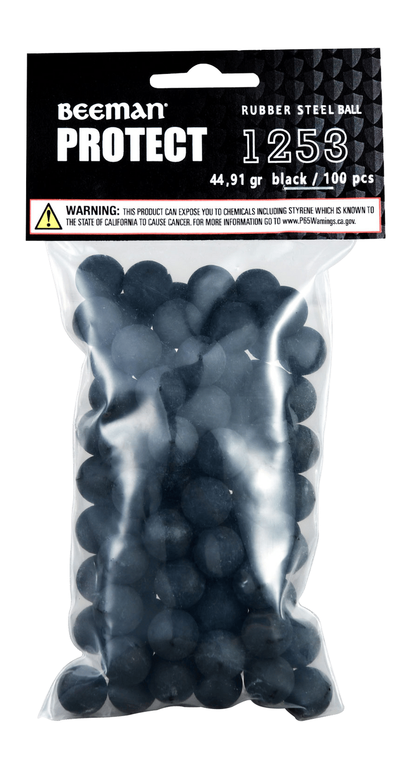 BEE 1253         RUBBER STL BALLS .50 100CT BLK