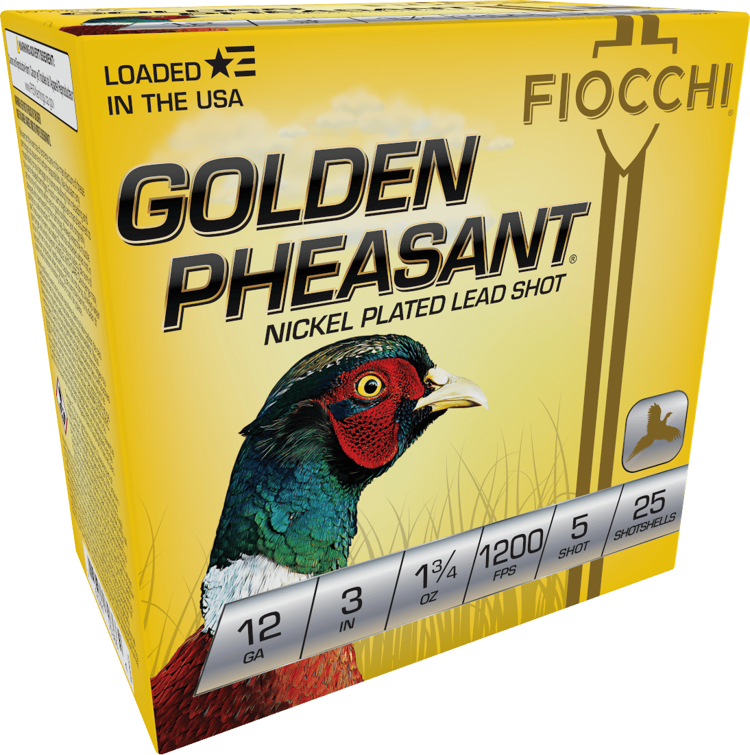 Fiocchi 123GP5 Golden Pheasant Extrema 12Gauge 3" 1 3/4oz 5Shot 25 Per Box/10 Case