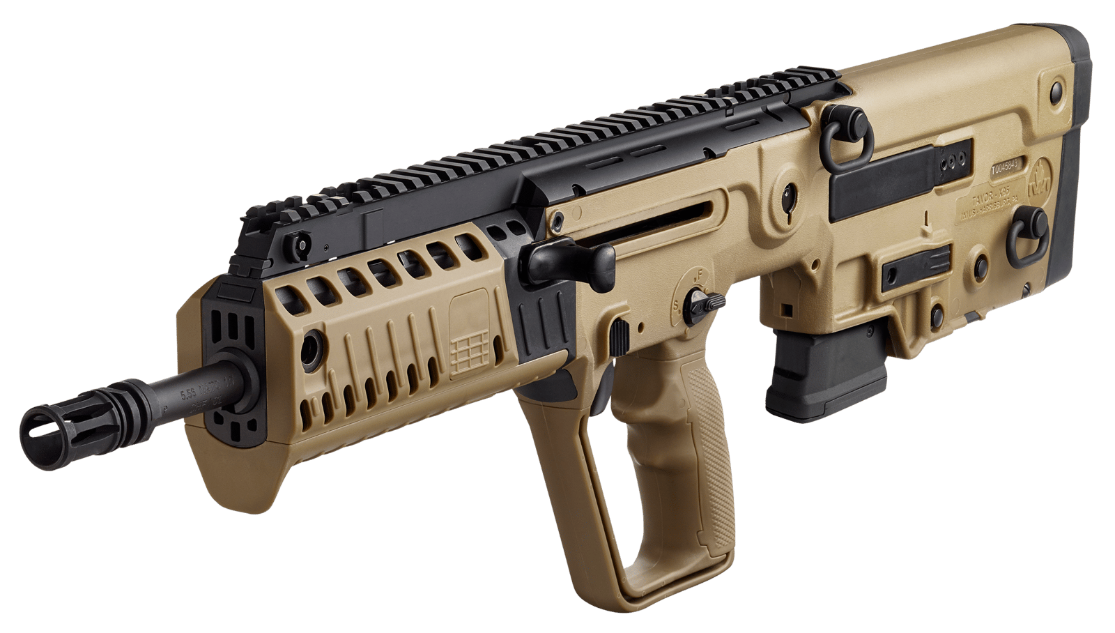 IWI US XFD1610 Tavor X95 5.56x45mm NATO Caliber with 16.50" Barrel, 10+1 Capacity, Flat Dark Earth Metal Finish, Flat Dark Earth Fixed Bullpup Stock & Polymer Grip Right Hand