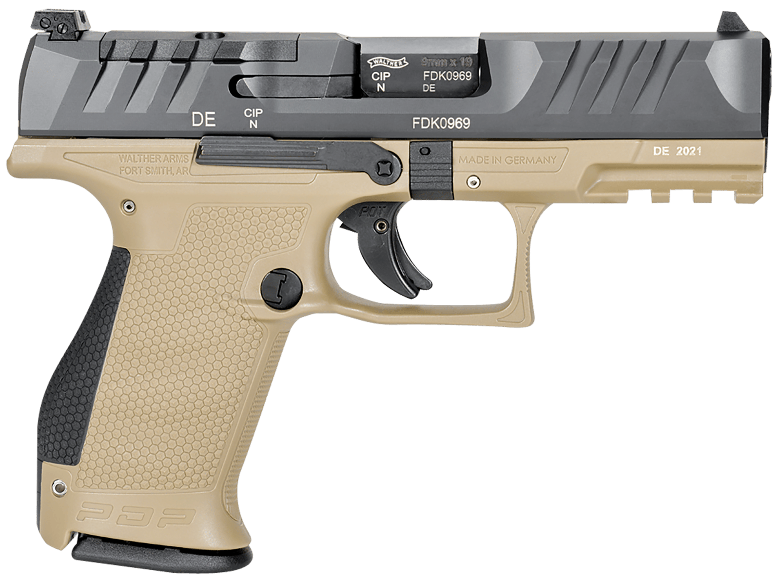 Walther Arms 2858444 PDP Compact Optic Ready 9mm Luger 4" 15+1 Black Steel Slide Performance Duty Textured  Polymer Grip