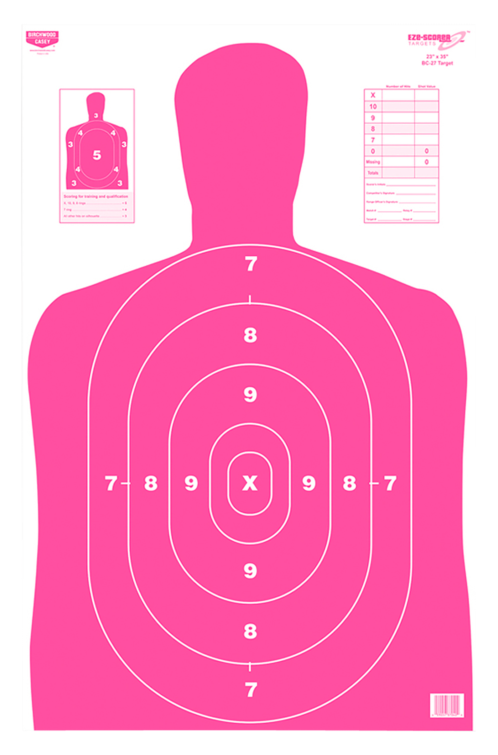 Birchwood Casey 37040 EZE-Scorer BC-27 Silhouette Paper Target 23" x 35" 100 Per Pkg