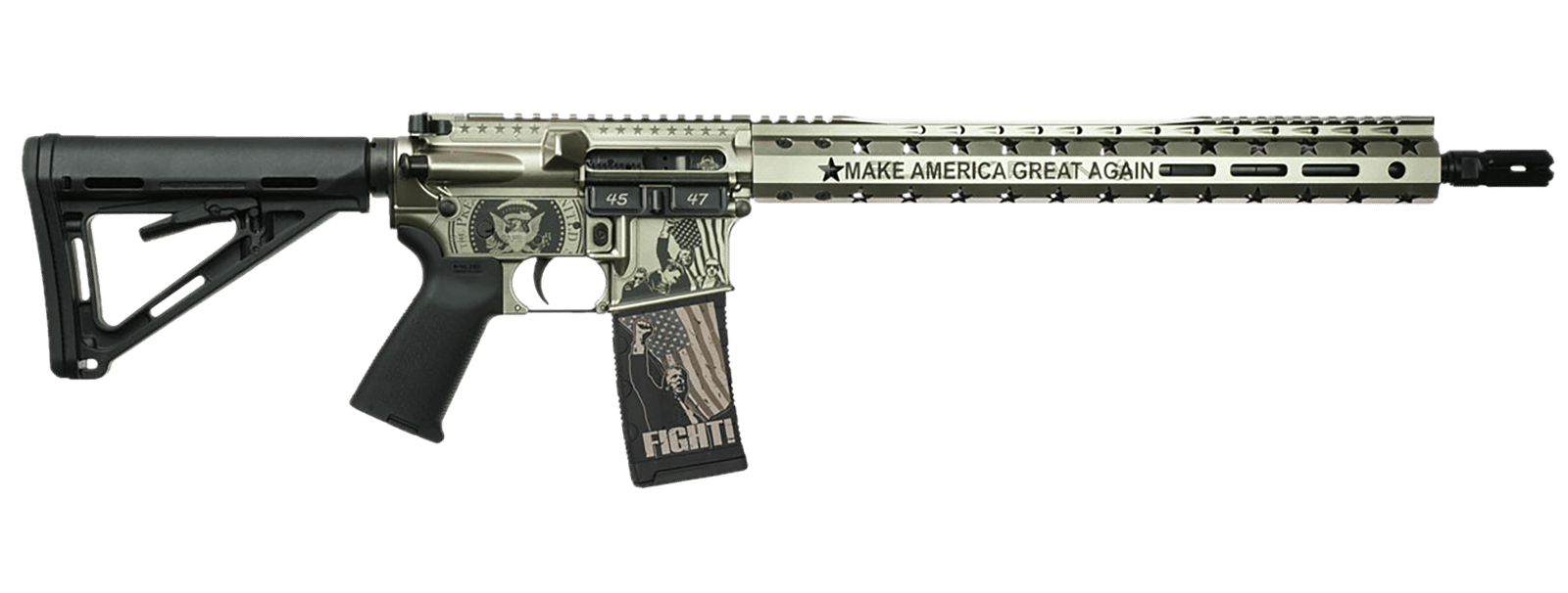 Black Rain Ordnance 24111203S Trump FX Custom Limited Edition 5.56 NATO 30+1 Silver Spec 15