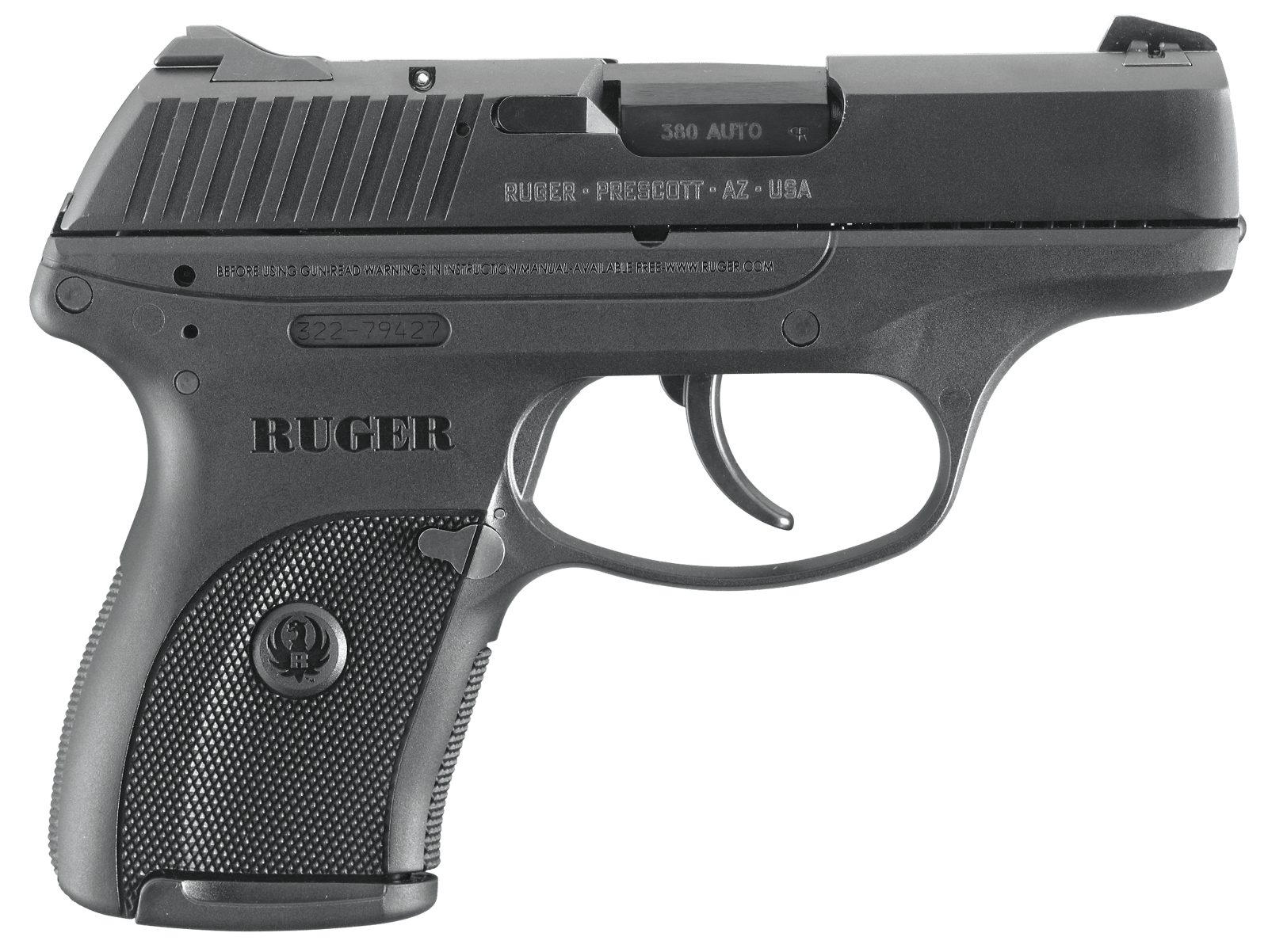 Ruger 3253 LC380 *CA Compliant 380 ACP 7+1 3.12" Black Steel Barrel, Black Oxide Serrated Steel Slide, Black Polymer Frame, Black Polymer Grip, Right Hand