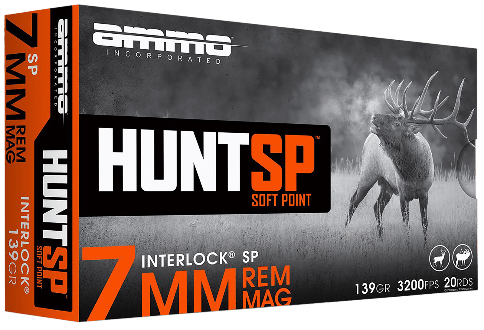 Ammo Inc 7MM139SPA20 Hunt  7mm 139gr Soft Point 20 Per Box/10 Case