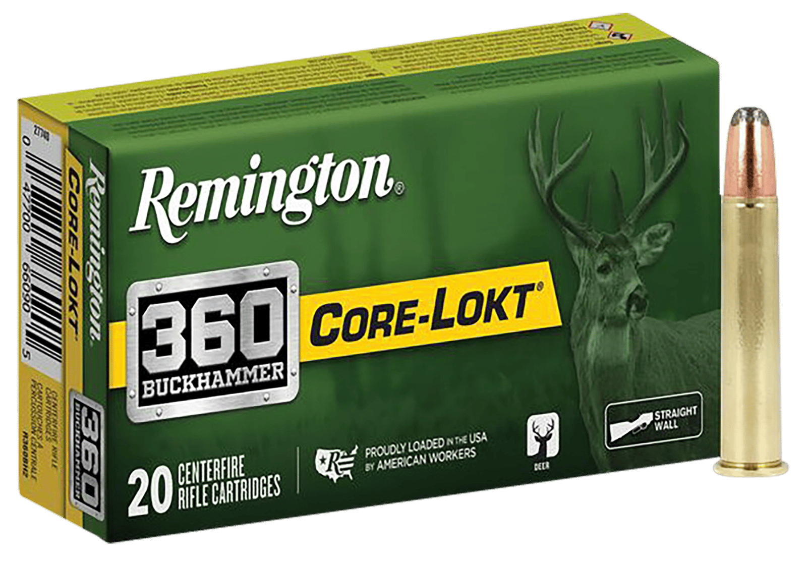 Remington Ammunition R27742 Core-Lokt  360Buckhammer 180gr Soft Point Core Lokt 20 Per Box/10 Case