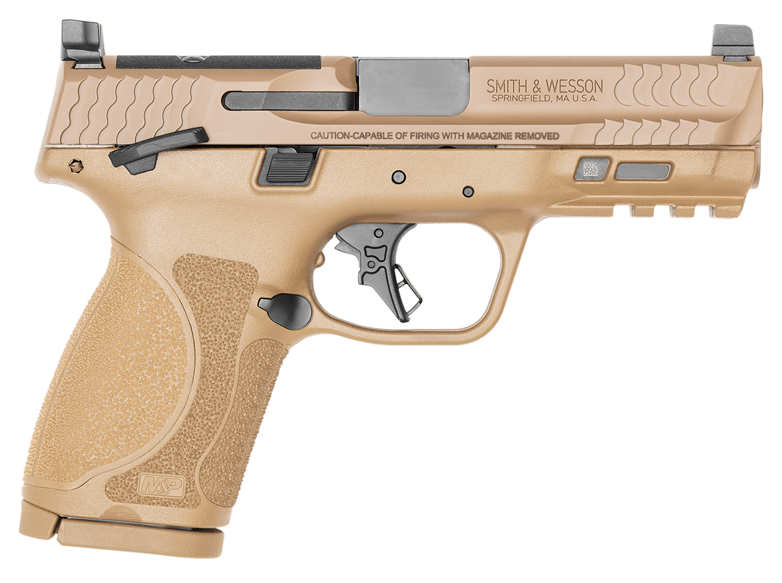 Smith & Wesson 13573 M&P M2.0  Compact 9mm Luger 15+1 4" Stainless Steel Barrel & Optic Cut/Serrated Stainless Steel Slide, Flat Dark Earth Polymer Frame w/Picatinny Rail