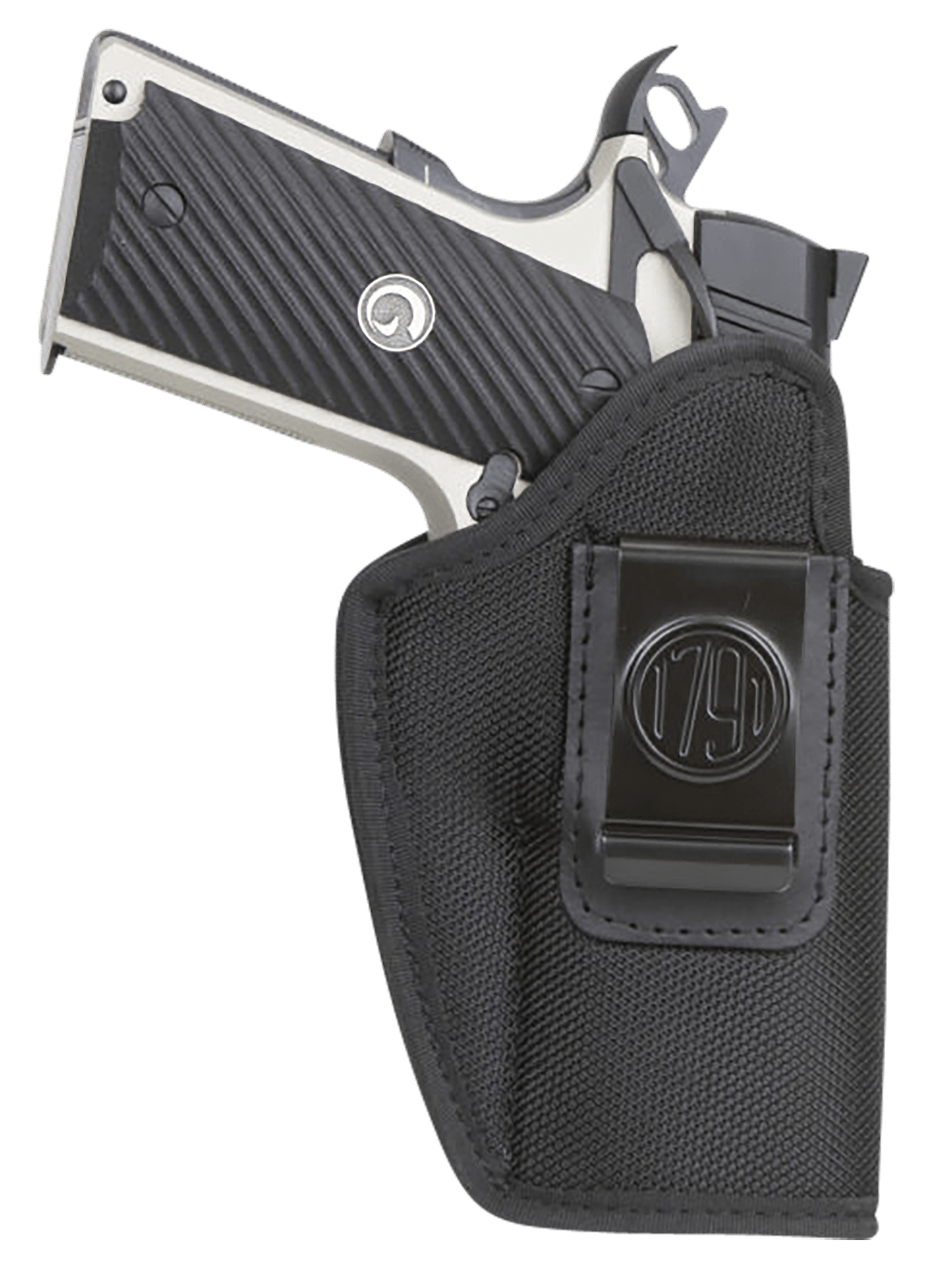 1791 Gunleather PNIWB4BLKR Premium Nylon  IWB Size 04 Black Ballistic Nylon Belt Clip Right Hand