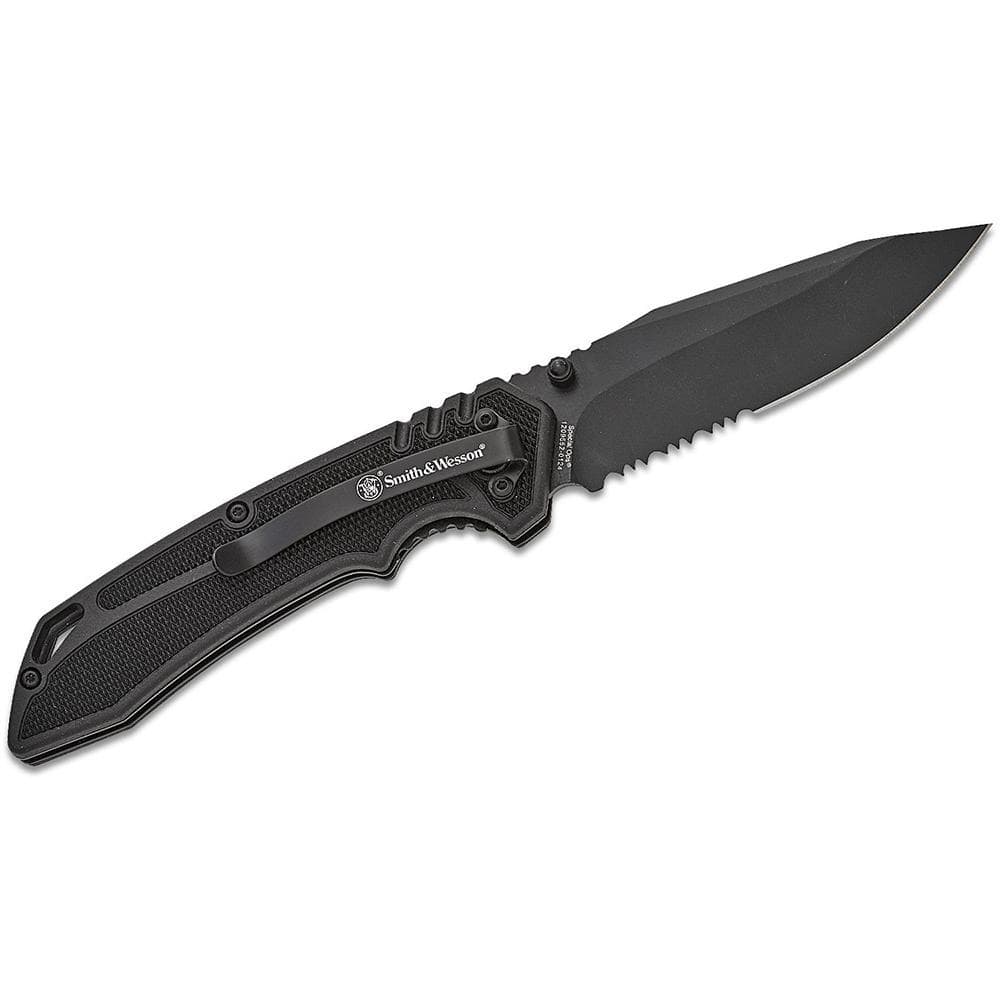 Smith & Wesson Special Ops Folding Knife 3.5" Clip Point Blade Black Box