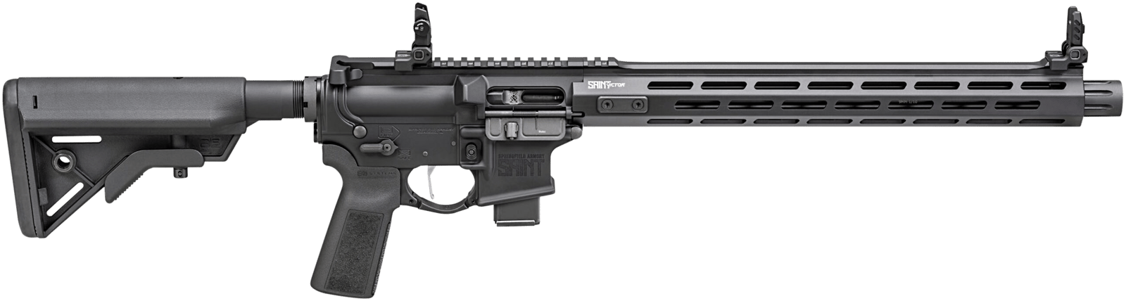Springfield Armory STV91609BLC SAINT Victor 9mm Luger 16" 10+1, Black, B5 Sytems Bravo Stock & Type 23 Grip, Flip-Up Sights, Blast Diverter