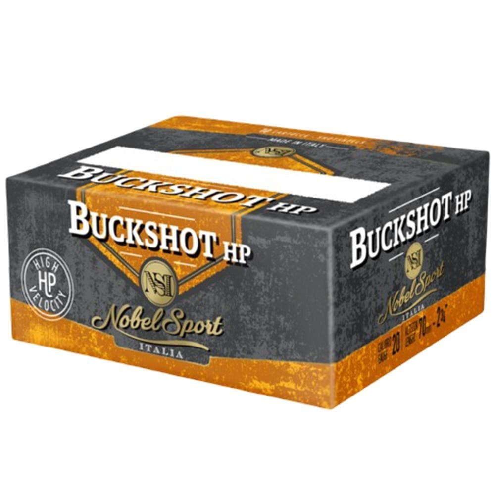 Noble Sport Plumbum Buckshot Shotshells 20 ga 2-3/4" 9 pellet 1300 fps #1 10/ct