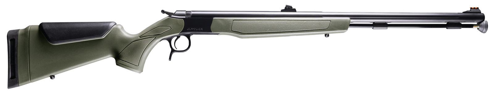 CVA PR2048N Optima  50 Cal 26" Black Nitride Fluted Barrel, Black Nitride Drilled & Tapped Steel Receiver, Fixed OD Green Synthetic Stock, Fiber Optic Sights