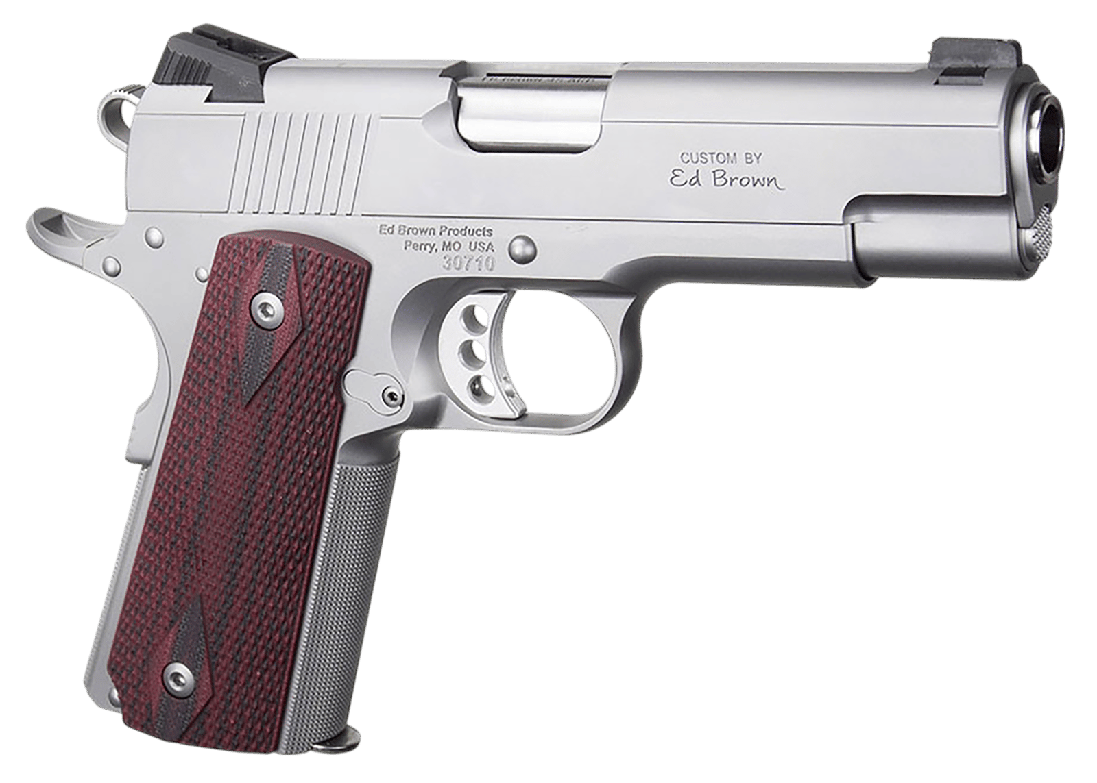 Ed Brown EC18SS45 1911 Executive Commander 45 ACP 7+1 4.25" Stainless Steel Barrel, Serrated Slide & Frame, Right Hand