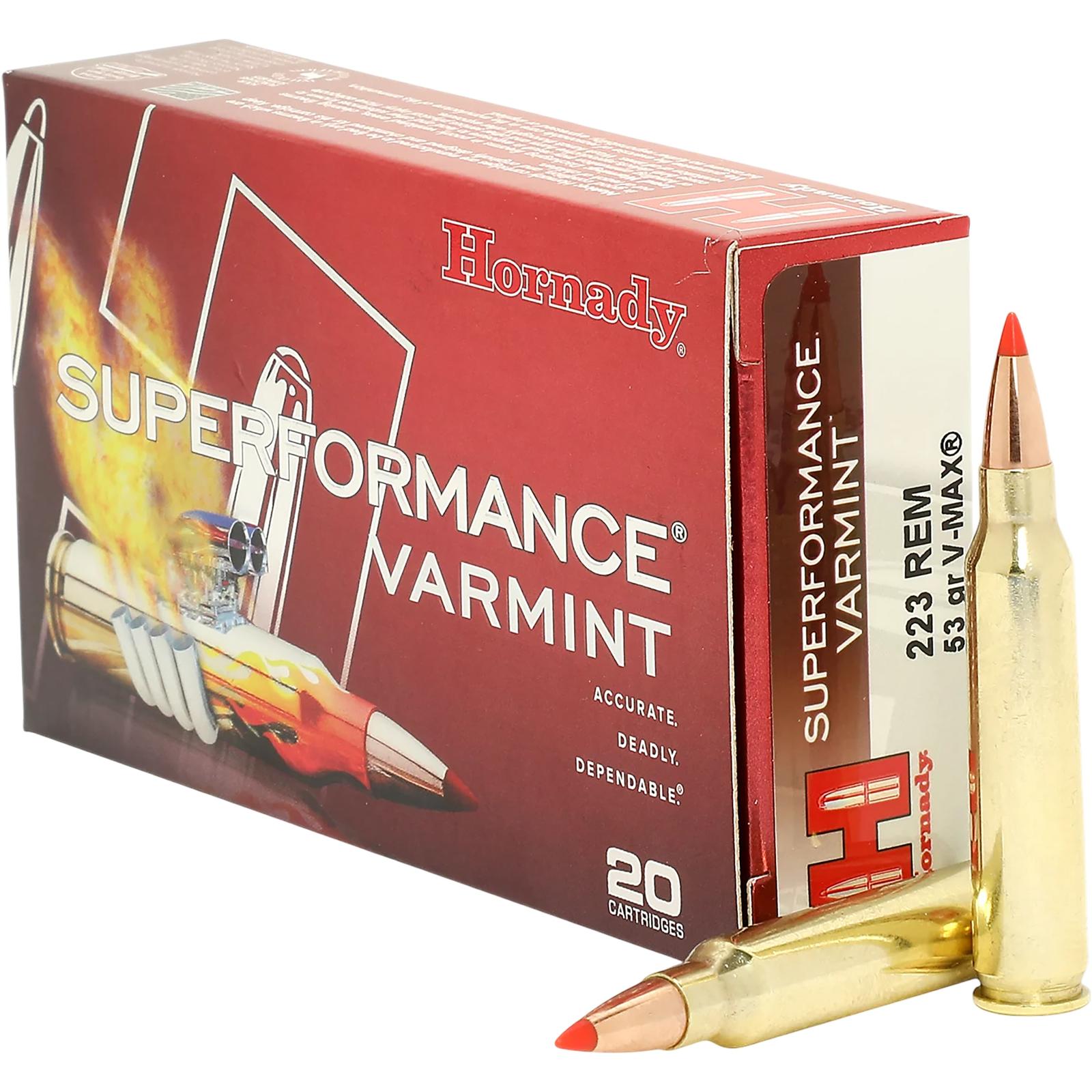 Hornady 8308 Superformance  223WSSM 55gr V-Max 20 Per Box/10 Case