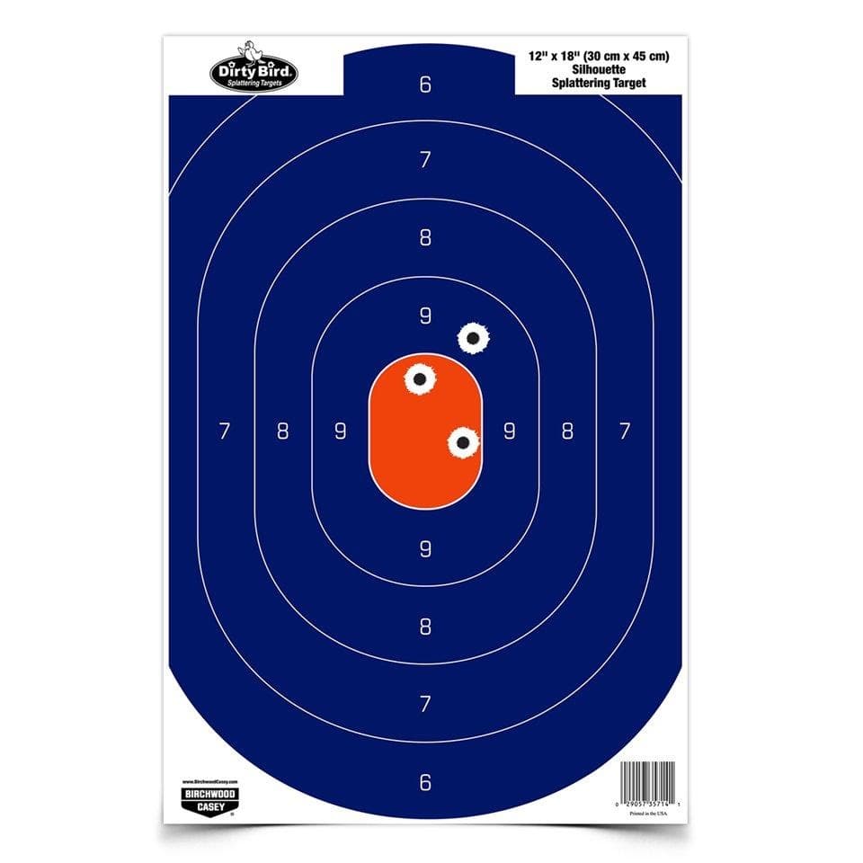 Birchwood Casey Dirty Bird Silhouette Paper Target 12"x18" Blue/Orange 50/ct