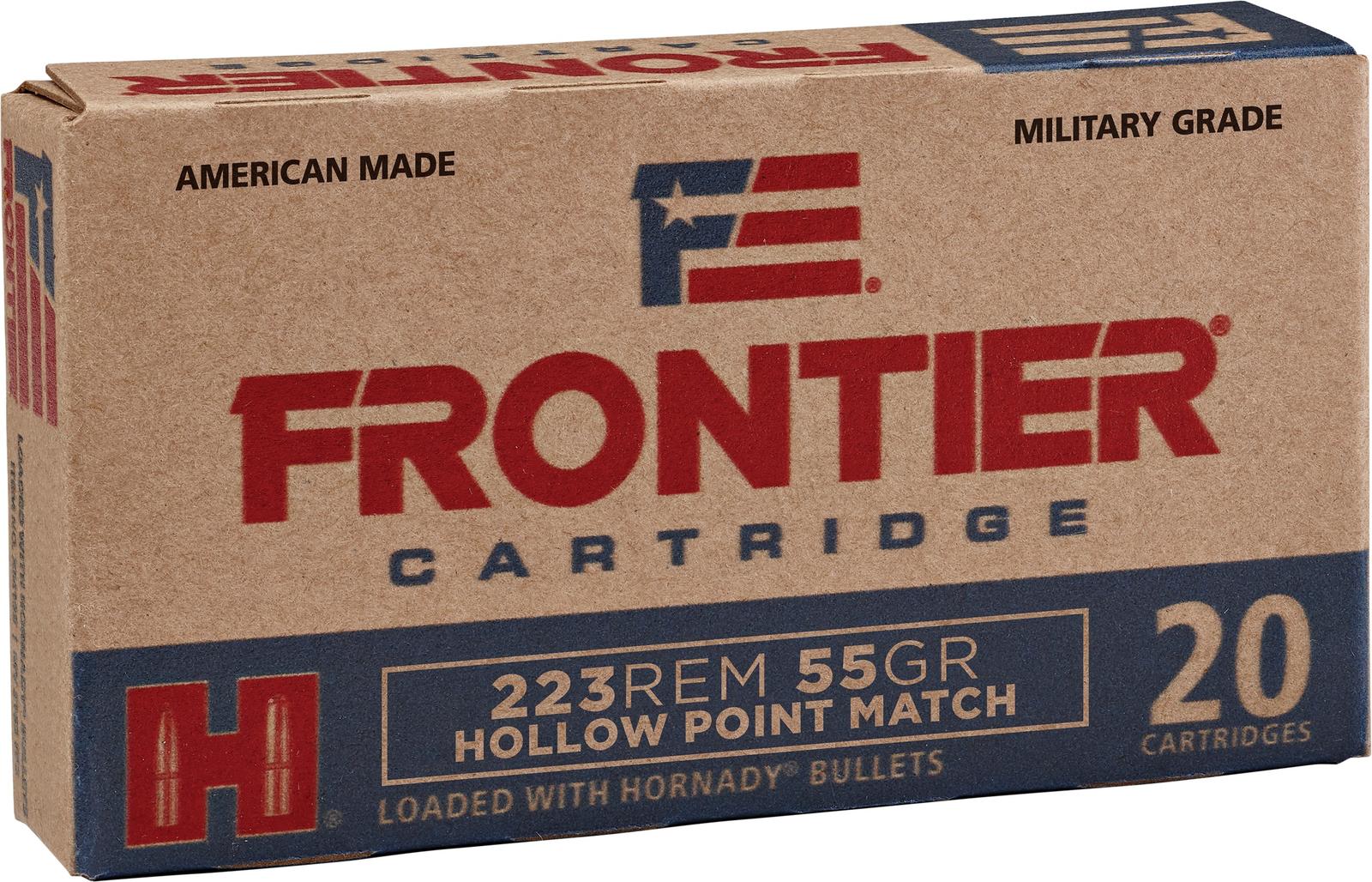 Frontier Cartridge FR140 Military Grade Centerfire Rifle 223Rem 55gr Hollow Point Match 20 Per Box/25 Case