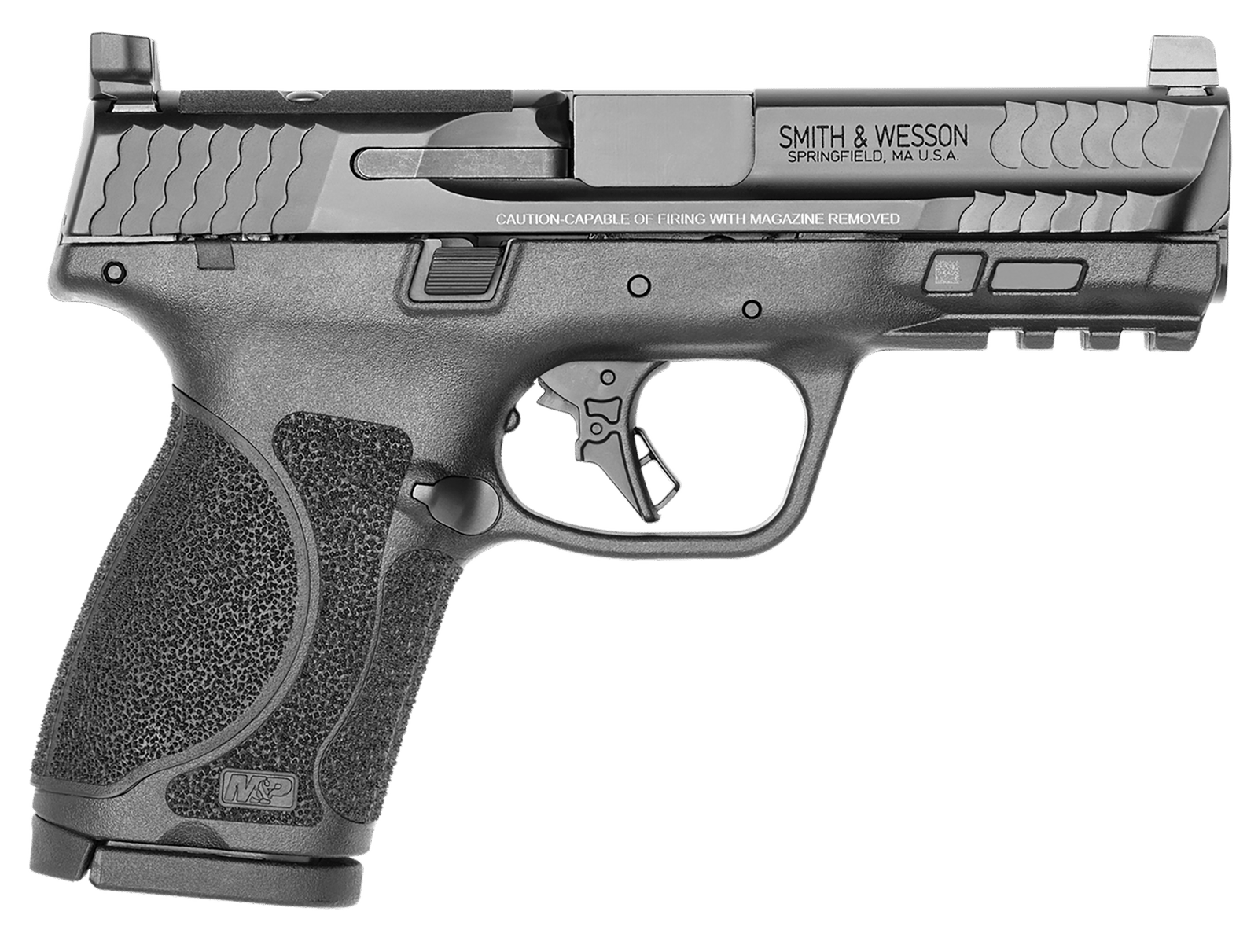 Smith & Wesson 13563 M&P M2.0  Compact 9mm Luger 15+1, 4" Black Armornite Steel Barrel & Optic Cut/Serrated Slide, Matte Black Polymer Frame w/Picatinny Rail