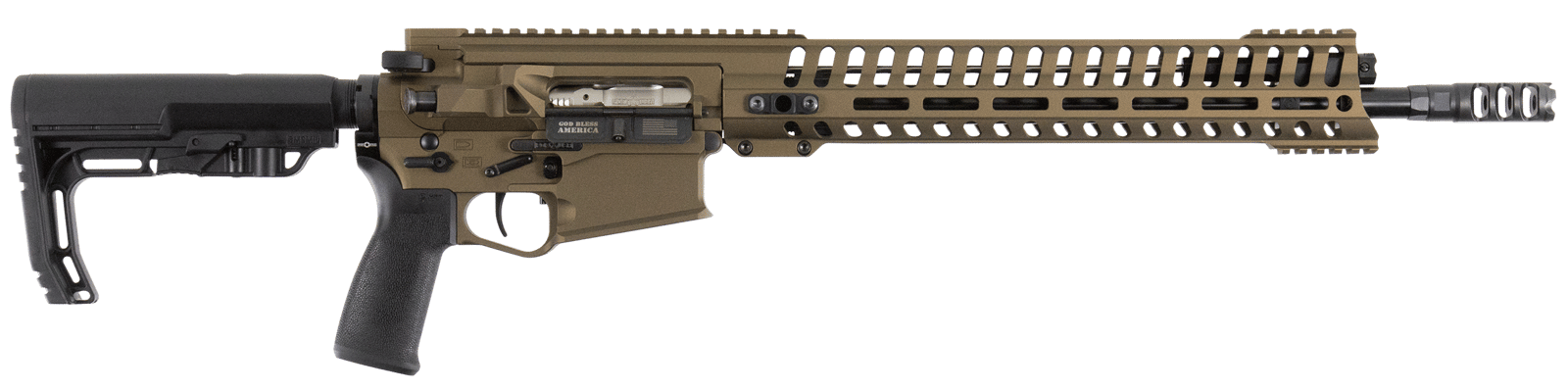 Patriot Ordnance Factory 01467 Revolution Gen4 308 Win,7.62x51mm NATO 16.50" 20+1 Burnt Bronze 6 Position MFT BMS Minimalist Stock MLOK