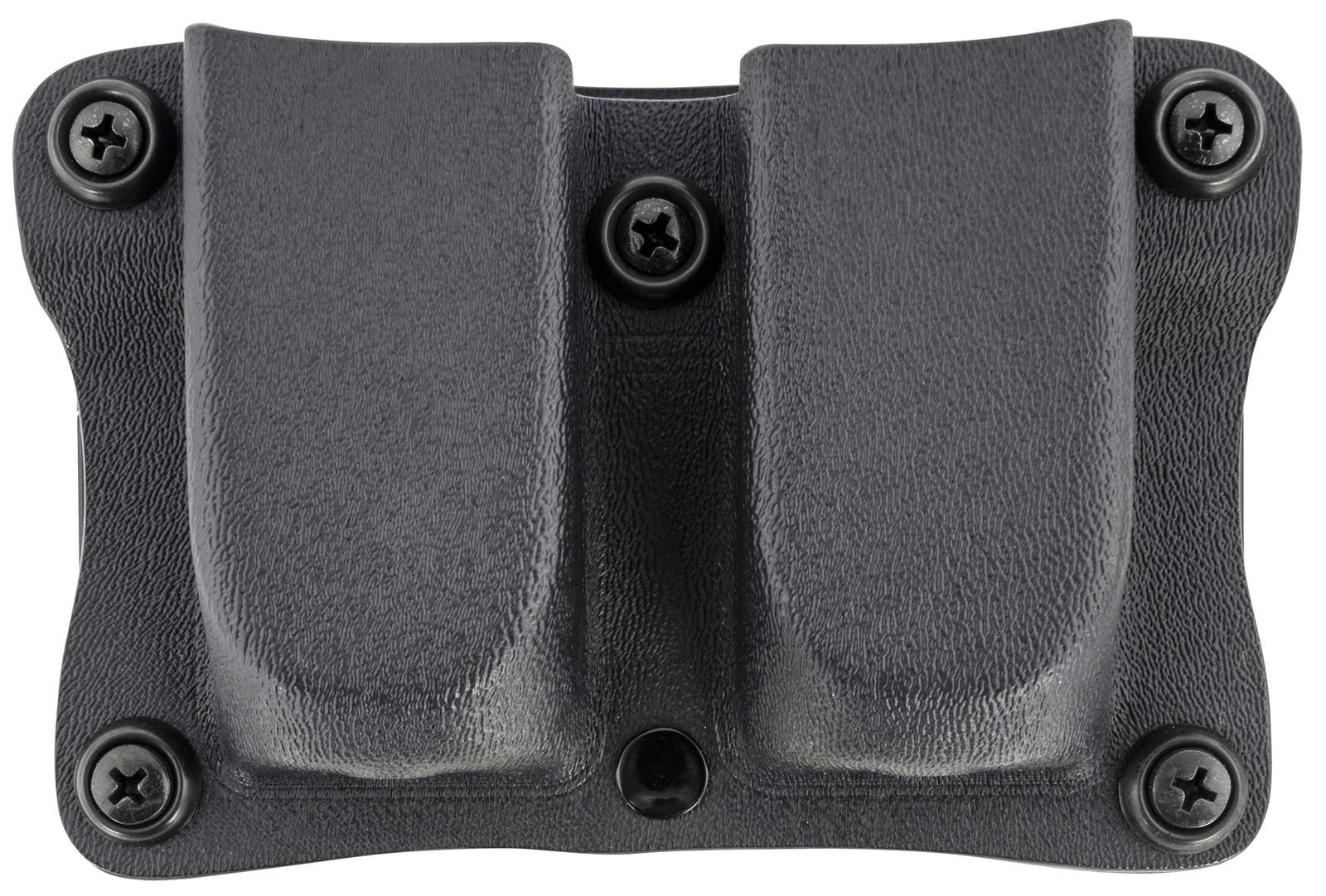 DeSantis Gunhide A87KJJJZ0 Quantico Double Mag Pouch OWB Black Kydex, Belt Clip Fits Belts Up To 1.50" Wide, Compatible w/Glock 17 or 19 Magazines, Ambidextrous