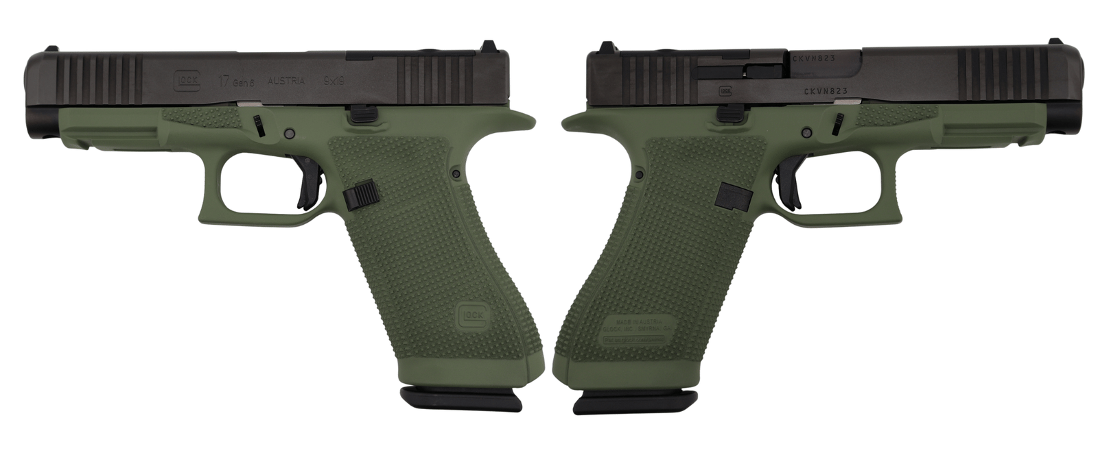 GLOCK 17 GEN6 ORS 9MM PISTOL OD GREEN 4.49" FXD COMM 3-17RD MAGS