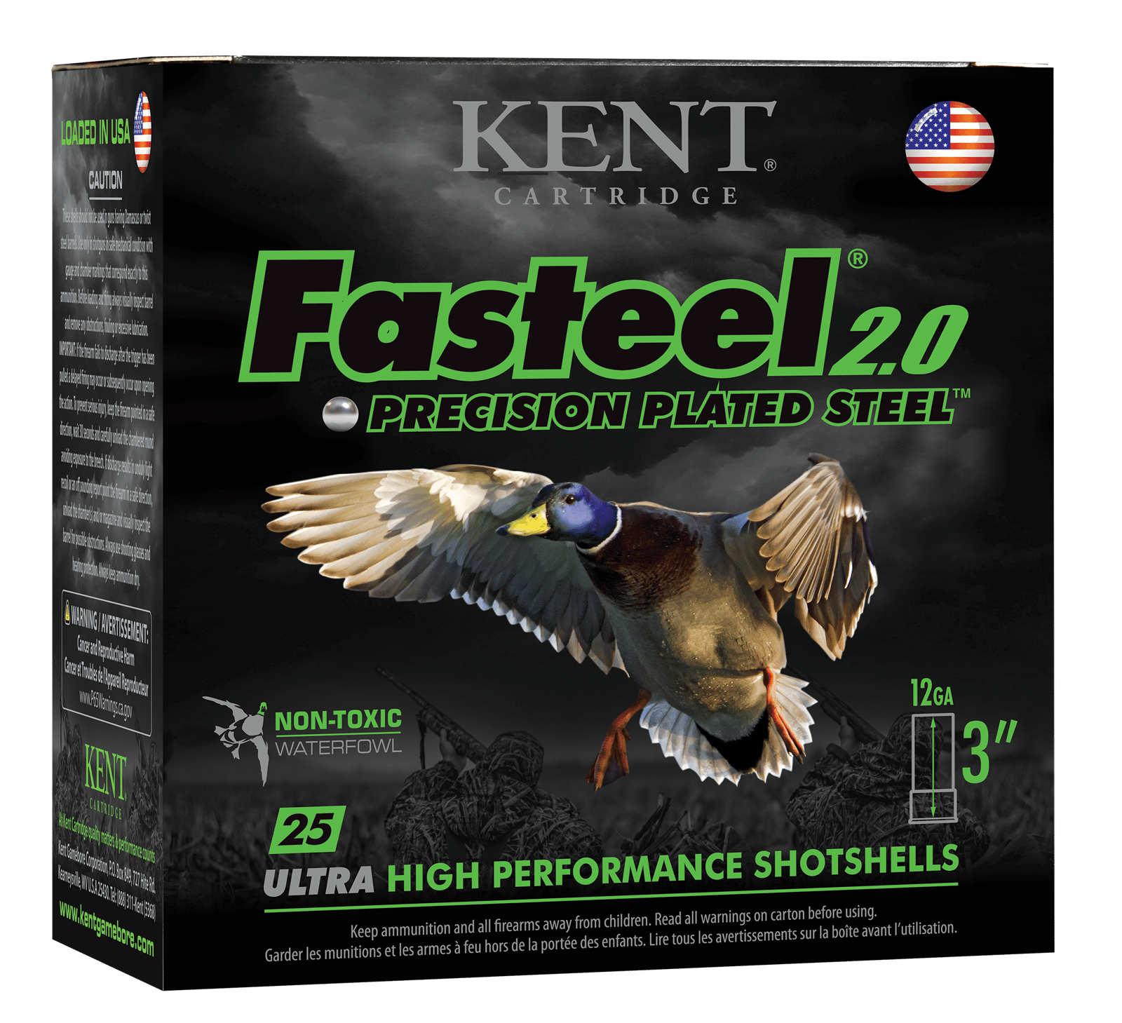 Kent Cartridge K123FS323 Fasteel 2.0  12 Gauge 3" 1 1/8 oz 3 Shot 25 Per Box/ 10 Case