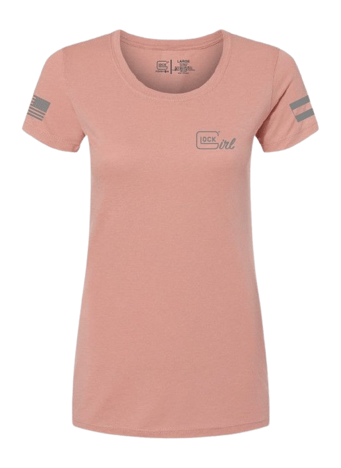GLK AP96363 GLOCK GIRL FLAG TEE M   PINK