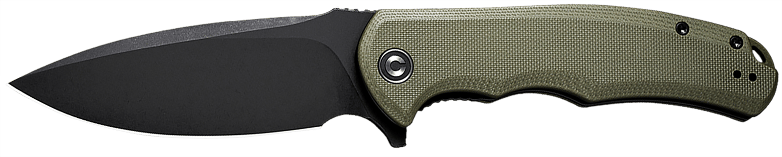 Civivi Knives C803F Praxis  3.75" Folding Plain Black Stonewashed 9Cr18MoV SS Blade, OD Green Textured G10 Handle