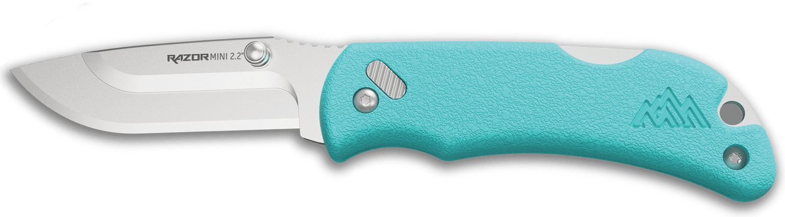 Outdoor Edge RMS222C RazorMini  2.20" Folding Plain 420J2 SS Blade Aqua ABS Polymer Handle