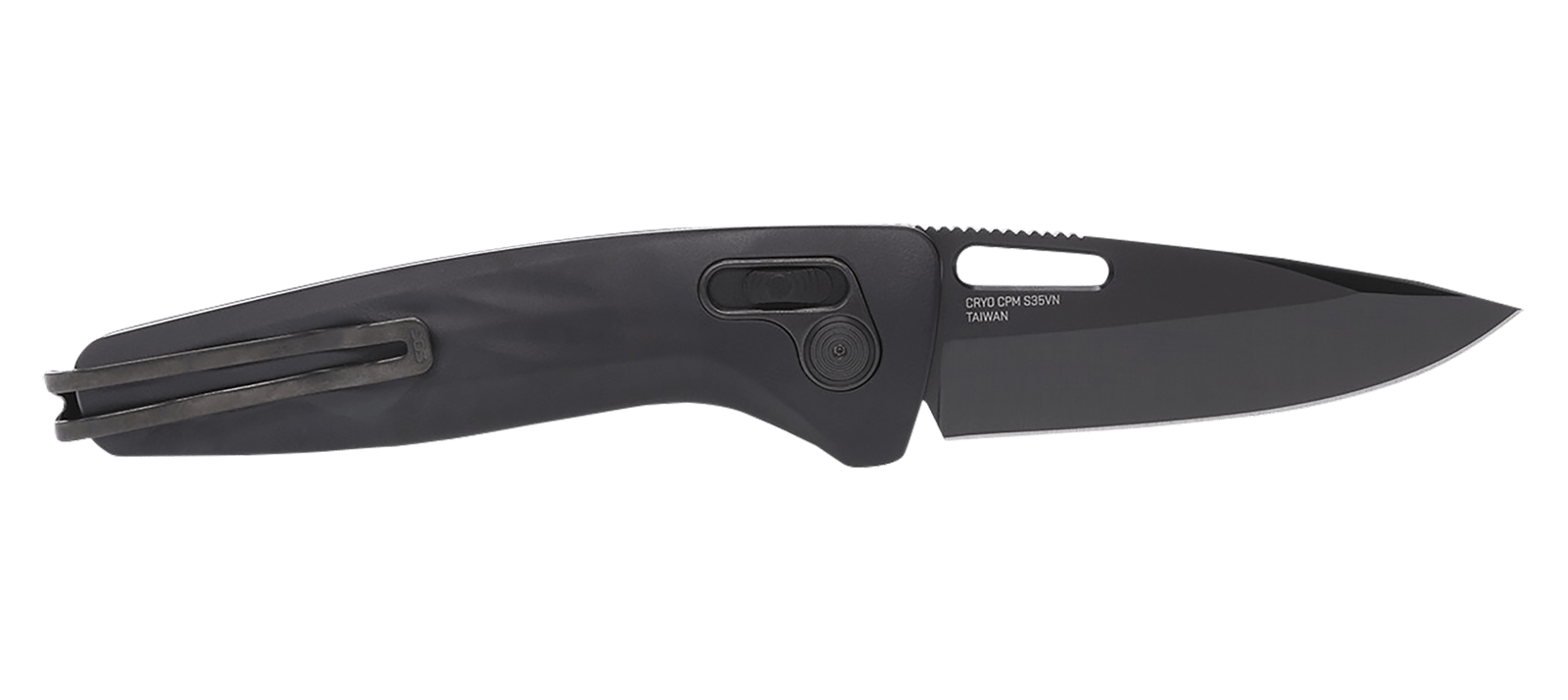 S.O.G SOG12730357 One-Zero XR 3.10" Folding Plain Black Chrome Cryo CPM S35VN Steel Blade Black Sculpted Aluminum Handle Includes Pocket Clip