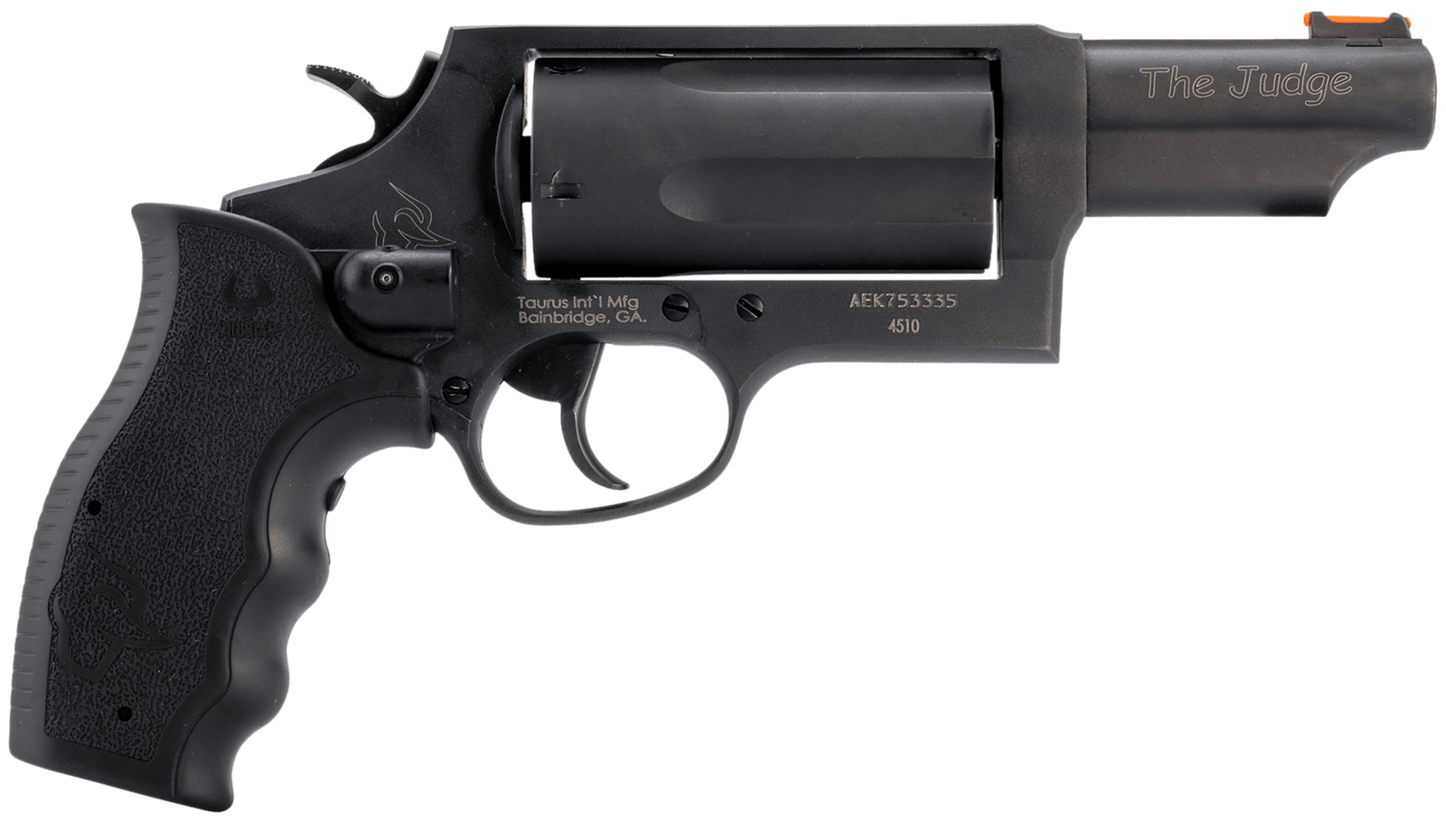 Taurus 2-441031MAGVL Judge w/Laser Compact 45 Colt (Long Colt) 410 Bore 3" Chamber 5rd 3" Matte Black Alloy Steel Barrel, Cylinder & Frame, Viridian Laser, Transfer Bar Safety