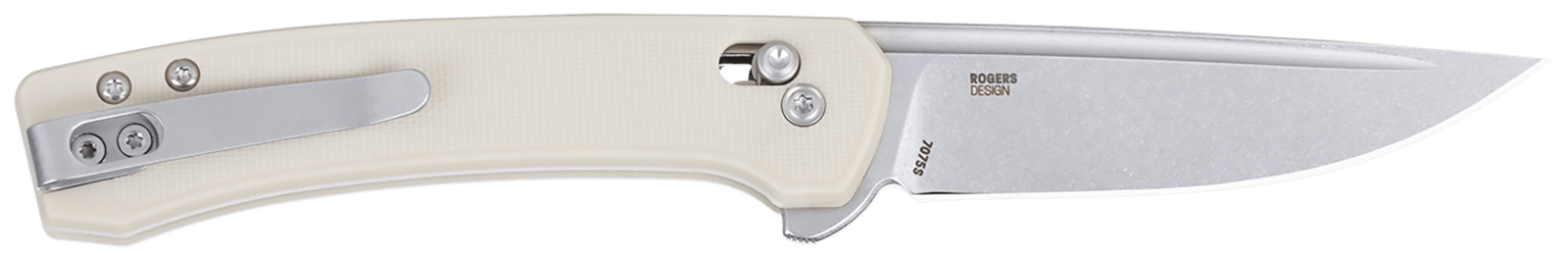 CRKT 7075S Q Compact 3.05" Folding Drop Point Plain Stonewashed 14C28N Steel Blade, White Textured GRN Handle