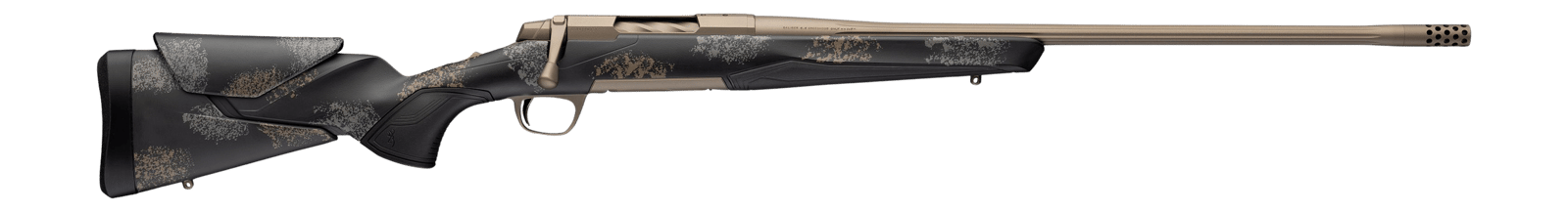 Browning 036142298 X-Bolt 2 Speed HD Full Size 7mm PRC 3+1 24" Smoked Bronze Cerakote Fluted Threaded Barrel, Smoked Bronze Cerakote Steel Drilled & Tapped Receiver, Bronze/Gray Camo w/Black Overmold