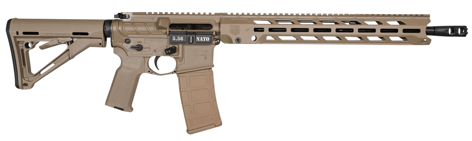 Diamondback DB1784K061 DB15  5.56x45mm NATO 30+1 16", FDE, 15" M-Lok Anti-Rotation Handguard, Magpul CTR Stock & K2 Grip, Obsidian Muzzle Brake, Ambi Safety