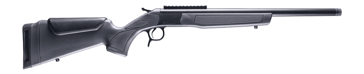 CVA CR4447 Scout  338 ARC 1rd 16.50" Matte Blued Threaded Barrel & Receiver w/DuraSight Rail, Stealth Gray Synthetic Stock