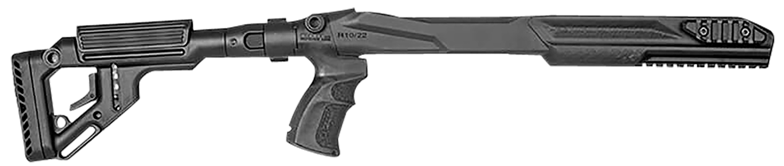 FAB Defense FXUASR1022B UAS-R Precision Stock Conversion Kit for Ruger 10/22 Left Side Folding w/Adjustable Cheekrest Matte Black Fiberglass Reinforced Polymer
