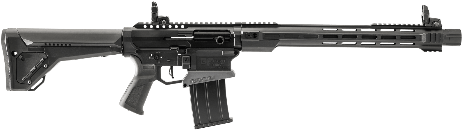 Gforce Arms GF12HMRB MKX3 12-Hammer 12 Gauge Semi-Auto 3" 5+1 18.50" Black Steel Barrel, Black Anodized Aluminum Receiver, Fixed Synthetic Stock