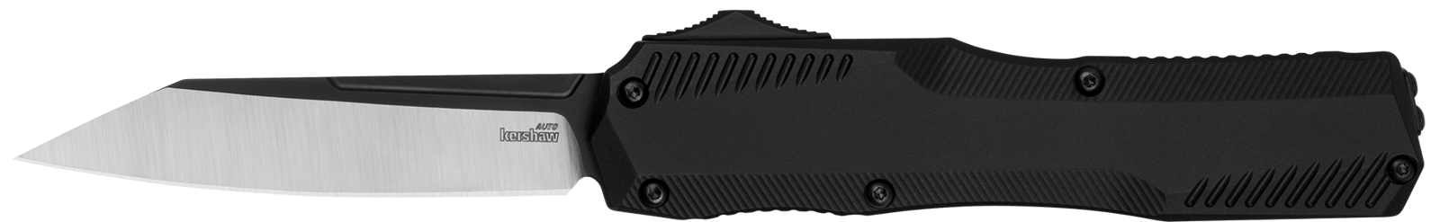 Kershaw 9000R Livewire  Automatic 3.30" OTF Reverse Tanto Plain Black PVD Flats/Satin Grinds CPM MagnaCut Steel Blade, Black Anodized Aluminum Handle