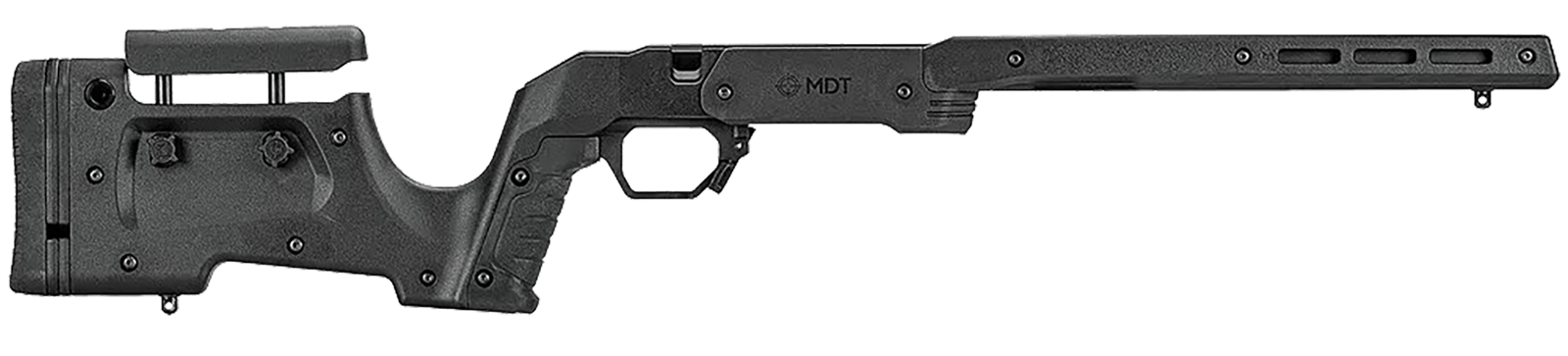 Mdt Sporting Goods Inc 104691BLK XRS Chassis Black Aluminum Core with Polymer Panels, Adj. Cheekrest, M-LOK Forend, Interchangeable Grips, AICS Mag Compatible, Fits Short Action Remington 700