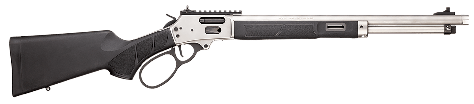 Smith & Wesson 13812 1854  44 Mag 9+1 19.25" Stainless Steel Threaded Barrel, Picatinny Rail Receiver, Fixed Black Synthetic Stock
