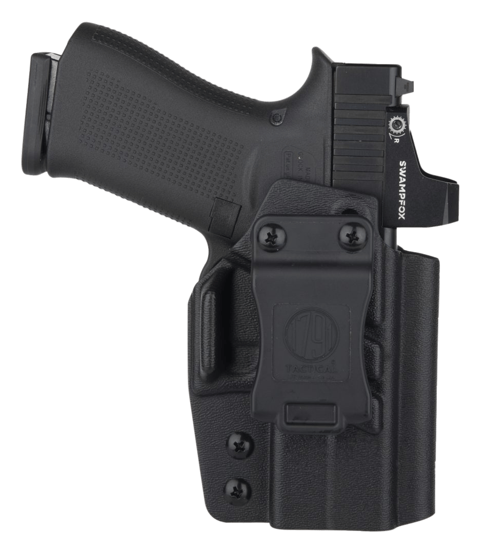 1791 Gunleather TACIWBG43XMOSBLKL Tactical Kydex  IWB Black Kydex Belt Clip Compatible w/Glock 43/43X/43X MOS/48 Left Hand