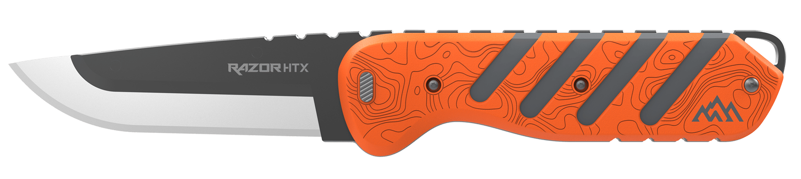 Outdoor Edge HTX35B6C Razor HTX  3.50" Folding Plain 420J2 SS Blade Orange/Gray