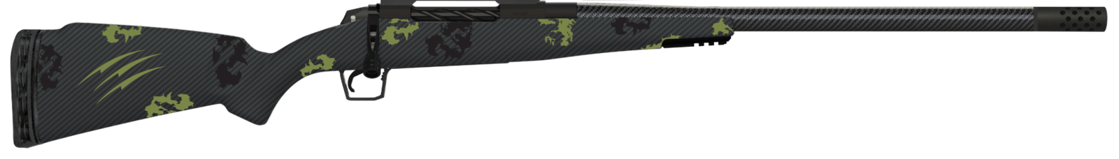 Fierce Firearms TROG300WIN24BF CT Rogue  300 Win Mag 3+1 24" Carbon Fiber Barrel, Black Cerakote Titanium Rec, Forest Camo Rogue Stock