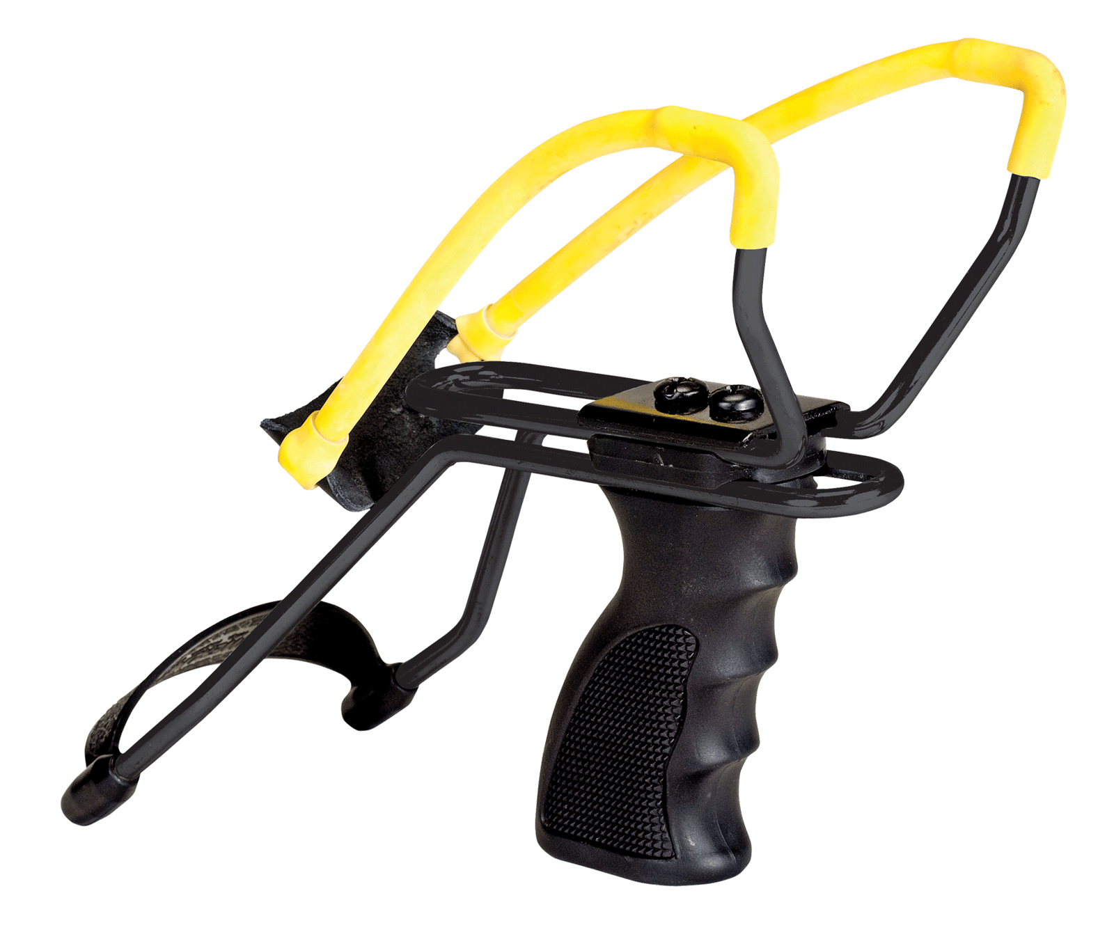 Daisy 998151506 998151506 Slingshot w/ Pistol Grip Yellow Steel Frame Black Molded Sure-Grip w/Wrist Support Handle