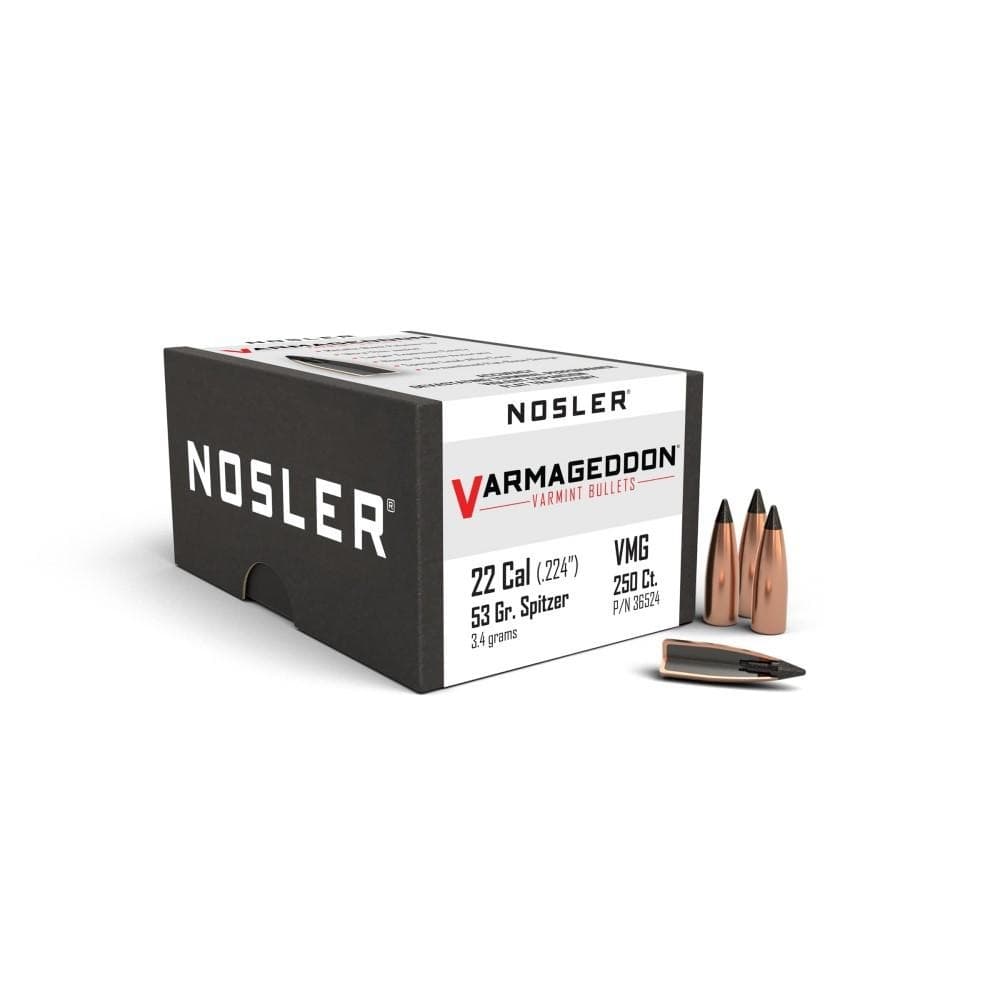 Nosler Varmageddon Rifle Bullets .22 cal .224" 53 gr FB-TIPPED 250/ct