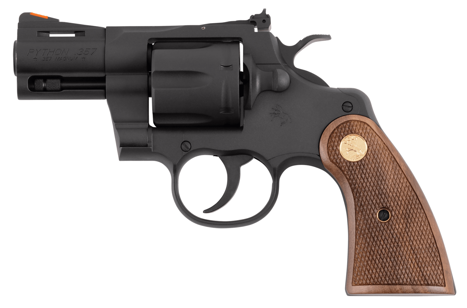 Colt Mfg PYTHONBM2WTS Python  357 Mag 38 Special 6 Shot 2.50" Matte Blued Carbon Steel Barrel, Cylinder & Frame, Exposed Hammer