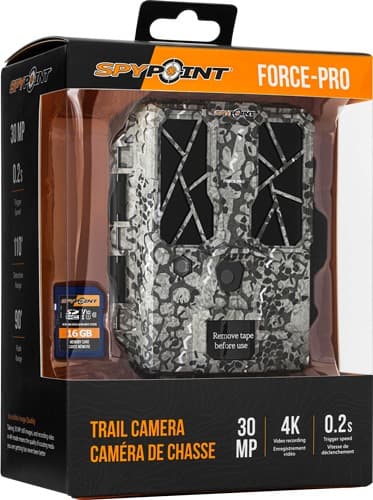 SPYPOINT TRAIL CAM FORCE PRO SOLAR 4K 30MP CAMO W/16GB CRD
